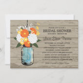 メイスン素朴ジャーガーベラデイジーブライダルシャワー 招待状 (正面)