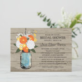 メイスン素朴ジャーガーベラデイジーブライダルシャワー 招待状 (スタンド正面)