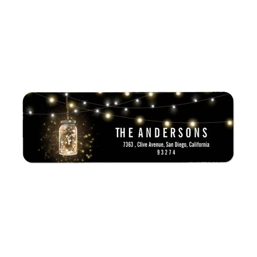 メイスン素朴ジャースのストリングライト ラベル (正面)