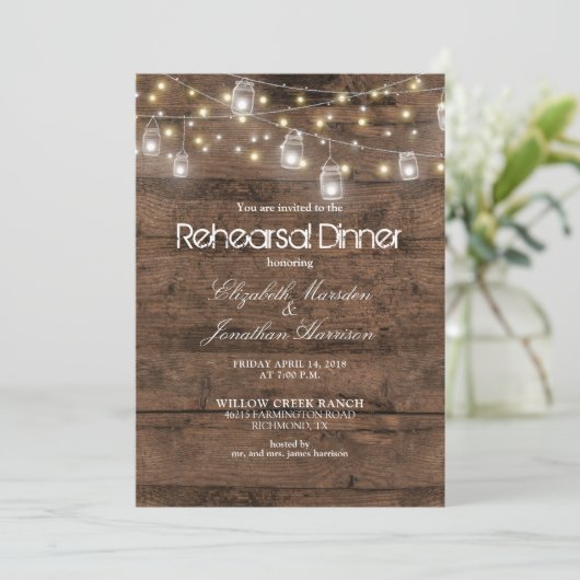 メイスン素朴ジャースストリングライツリハーサルディナー 招待状 (スタンド正面)