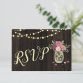 メイスン素朴ジャースストリングライトフローラダークウッド 出欠カード (スタンド正面)