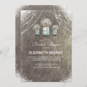 メイスン素朴ジャースベビーズブレスブライダルシャワー 招待状 (正面/裏面)