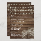 メイスン素朴ジャースライツウッド結婚式招待状 シーズンカード (正面/裏面)