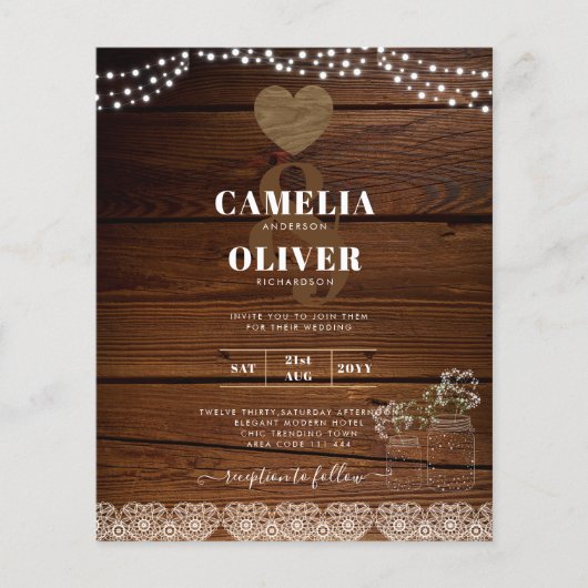 メイスン素朴ジャースライツレースジプソフィリア結婚ズ チラシ (正面)