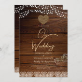 メイスン素朴ジャースライツレースジプソフィリア結婚ズ 招待状 (正面/裏面)