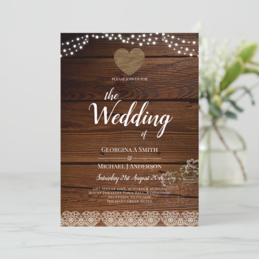 メイスン素朴ジャースライツレースジプソフィリア結婚ズ 招待状 (スタンド正面)