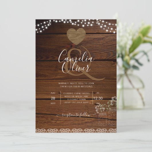 メイスン素朴ジャースライツレースジプソフィリア結婚ズ 招待状 (スタンド正面)