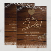 メイスン素朴ジャースライツレースジプソフィリア結婚ズ 招待状 (正面/裏面)