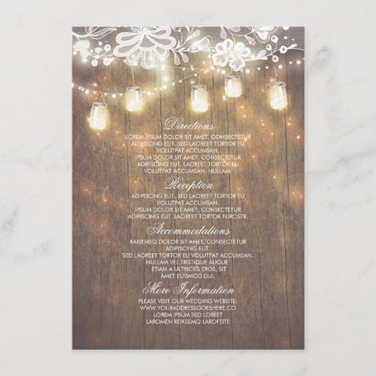 メイスン素朴ジャースライツレース結婚の情報 エンクロージャーカード (正面)