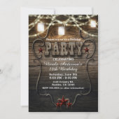 メイスン素朴ジャース、ライト&ウッド誕生日パーティー 招待状 (正面)