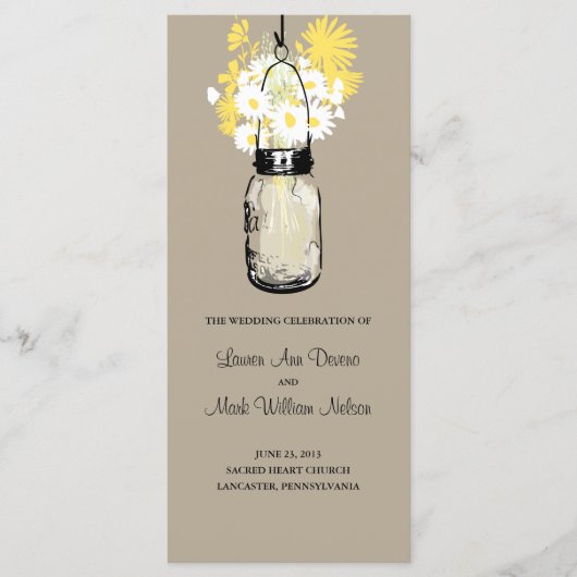 メイスン素朴ジャーデイジーワイルドフラワープログラム プログラム (正面)