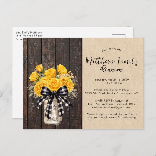 メイスン素朴ジャーフローラウッドファミリー懇親会 案内ポストカード (正面/裏面)