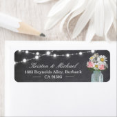 メイスン素朴ジャーフローラストリングライトチャックボード ラベル (インサイチュ)