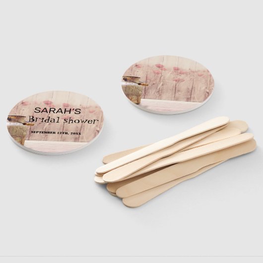 メイスン素朴ジャーフローラピンクブライダルシャワー ハンドファン (組立なし)