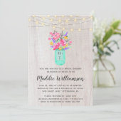 メイスン素朴ジャーフローラライトブライダルシャワーインヴィ 招待状 (スタンド正面)