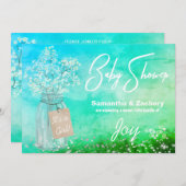 *~*メイスン素朴ジャーベビーブレスシャワー 招待状 (正面/裏面)