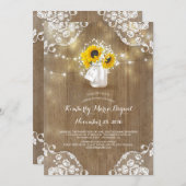 メイスン素朴ジャールひまわりブライダルシャワー 招待状 (正面/裏面)