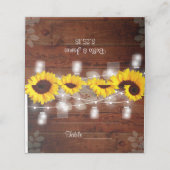 メイスン素朴ジャールひまわり座席表 プレイスカード (外部開封)