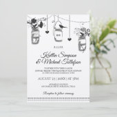 メイスン素朴ジャールウッドクラフト結婚式招待状 招待状 (スタンド正面)