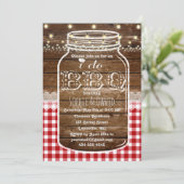 メイスン素朴ジャールオールドウッドI do BBQ招待状 招待状 (スタンド正面)