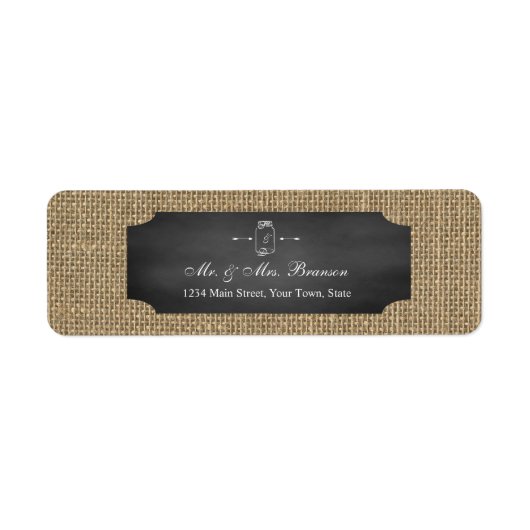 メイスン素朴ジャールカルボードバーラップ結婚ズ ラベル (正面)