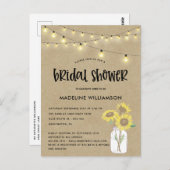 メイスン素朴ジャールクラフトブライダルシャワー招待 ポストカード (正面/裏面)