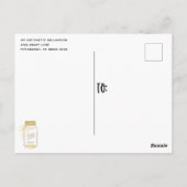 メイスン素朴ジャールクラフトブライダルシャワー招待 ポストカード (裏面)