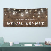 メイスン素朴ジャールストリングライトブライダルシャワーバーン 横断幕 (トレードショー)