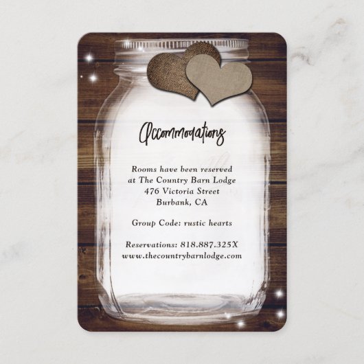 メイスン素朴ジャールバーンウッドアコモデーションカード エンクロージャーカード (正面)