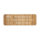 メイスン素朴ジャールブラウンホワイトウッドカントリーウェディング ラベル (正面)