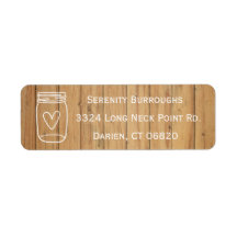 メイスン素朴ジャールブラウンホワイトウッドカントリーウェディング