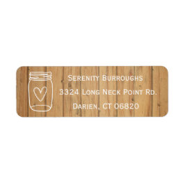 メイスン素朴ジャールブラウンホワイトウッドカントリーウェディング ラベル