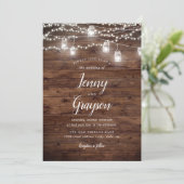 メイスン素朴ジャールライツウッド結婚式招待状 招待状 (スタンド正面)