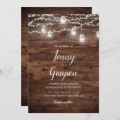 メイスン素朴ジャールライツウッド結婚式招待状 招待状 (正面/裏面)