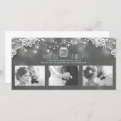 メイスン素朴ジャールライツレース結婚の感謝 サンキューカード (正面/裏面)