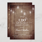 メイスン素朴ジャールライトI do BBQ婚約パーティ 招待状 (正面/裏面)