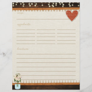 メイスン素朴ジャーレシピカード挿入