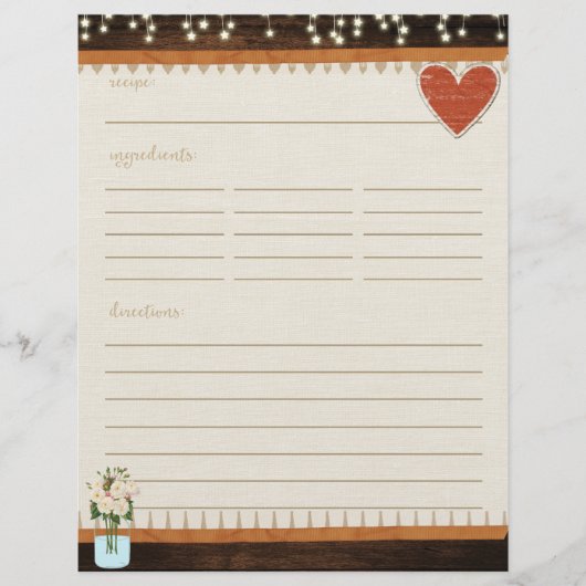 メイスン素朴ジャーレシピカード挿入 (正面)