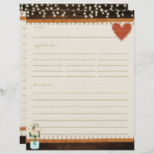 メイスン素朴ジャーレシピカード挿入 (正面/裏面)