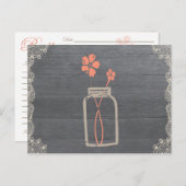 メイスン素朴ジャーレシピシャワーカードコーラル ポストカード (正面/裏面)