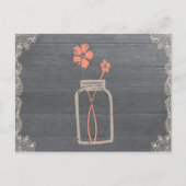メイスン素朴ジャーレシピシャワーカードコーラル ポストカード (正面)