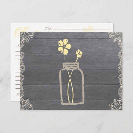 メイスン素朴ジャーレシピシャワーカード ポストカード (正面/裏面)