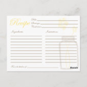 メイスン素朴ジャーレシピシャワーカード ポストカード (裏面)