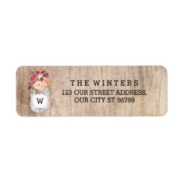 メイスン素朴ジャー水彩花ウッドズ結婚ズ ラベル