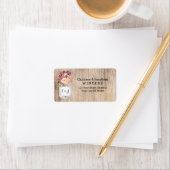 メイスン素朴ジャー水彩花ウッドズ結婚ズ ラベル (インサイチュ)