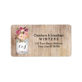メイスン素朴ジャー水彩花ウッドズ結婚ズ ラベル