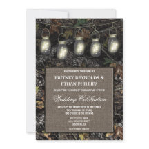 メイスン素朴ジャー狩り迷彩柄結婚式招待状