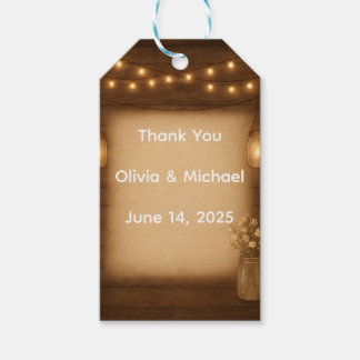 メイスン素朴ジャー結婚式の引き出物ラベル ギフトタグ