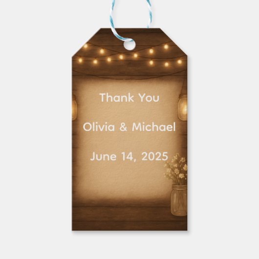 メイスン素朴ジャー結婚式の引き出物ラベル ギフトタグ (正面)