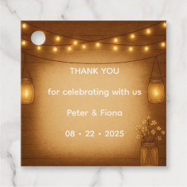 メイスン素朴ジャー結婚式の引き出物ラベル フェイバータグ